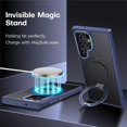 thumbnail image 6 of Phone Case for Samsung Galaxy S24 5G Invisible Stand Magnetic Circle Hybrid TPU Matte Frosted PC Compatible with MagSafe Shockproof Cover [ Clear ], 6 of 9
