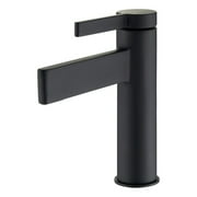 Vinnova Oviedo Low Single-Lever Modern Brass Bathroom Faucet in Matte Black