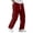 Wine -BX28, variant on Dwellite Mens Baggy Sweatpants Y2K Streetwear Pants Drawstring Letter Pockets Casual Lounge Trousers with Pockets 2026 Army Green L