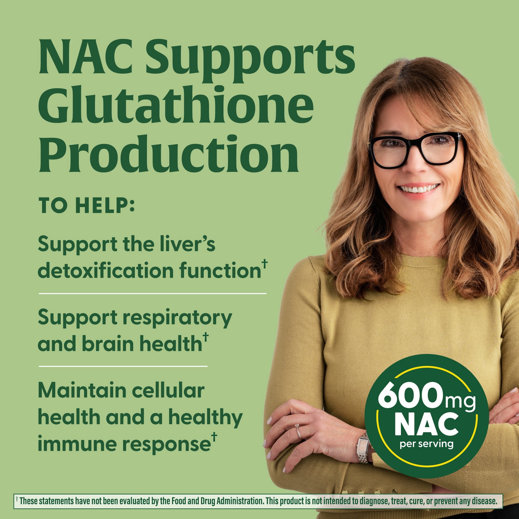 MegaFood NAC 600mg, Promotes Production of Glutathione,120 Capsules, 120 Servings