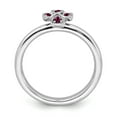 thumbnail image 2 of Sterling Silver Stackable Expressions Rhodium Created Ruby Cross Ring - Size 7, 2 of 3