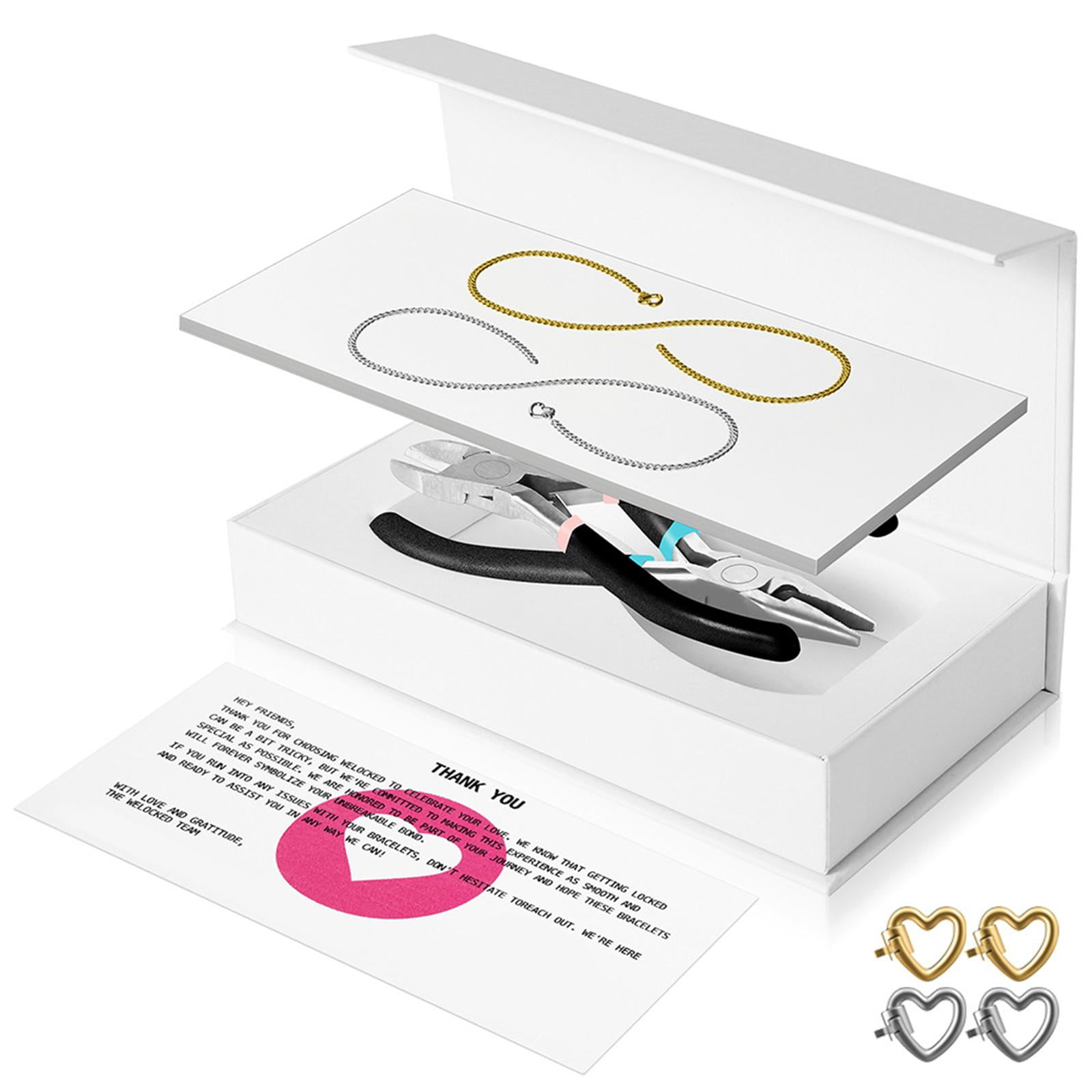 Milageto Permanent Bracelet Kit Bracelet Making for Couples for Summer Valentines 1 Gold