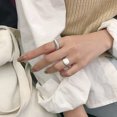 thumbnail image 3 of Adjustable Open Wave Pattern Ring, 925 Sterling Silver, Geometric Design, French Style, Womens Jewelry, Gift for Holiday, 3 of 4