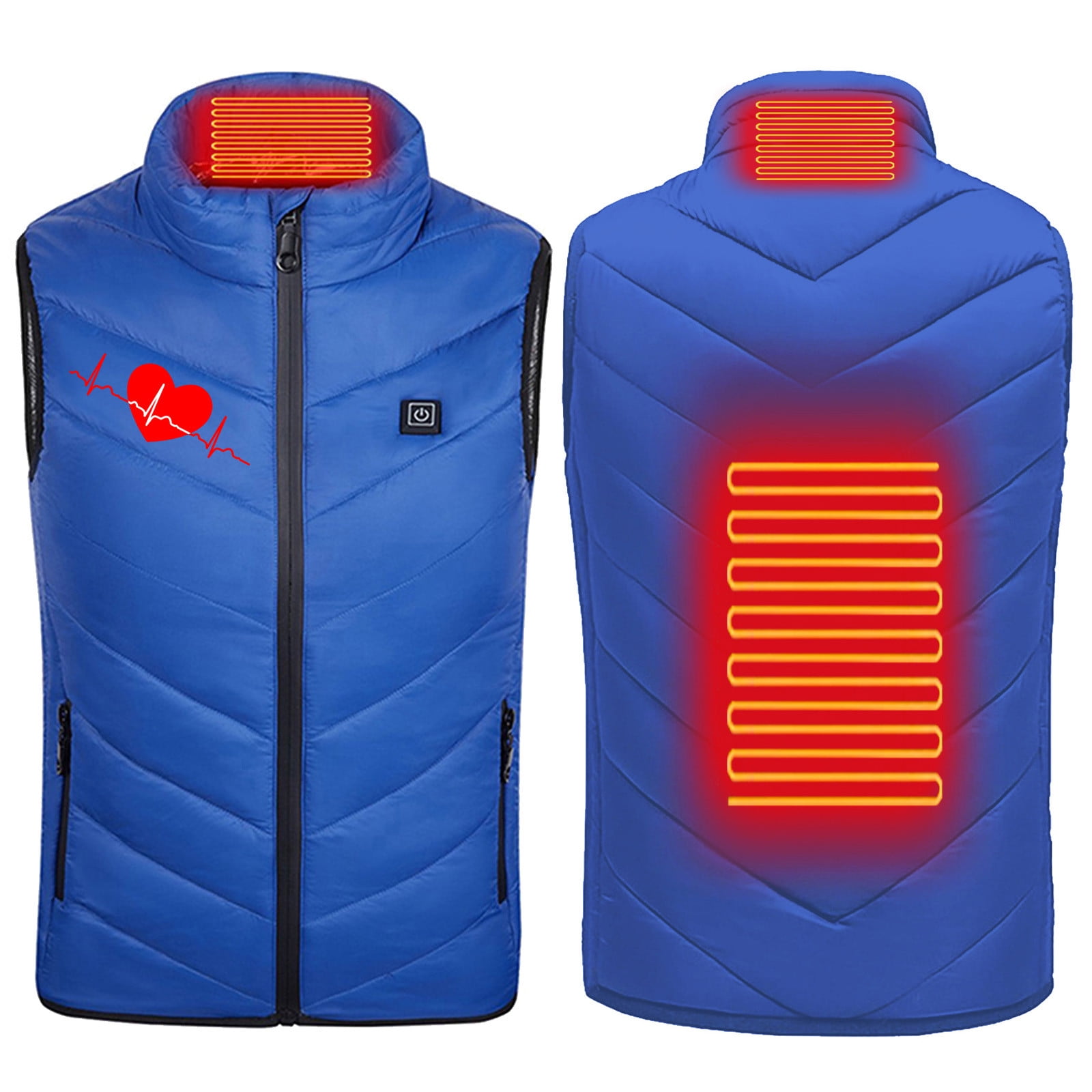 Fanxing Deals of The Day Clearance Prime Heated Vest Coats for Teen Boy Girls Heated Vest Washable Heated Coat with Pocket Stand Collar Zipper