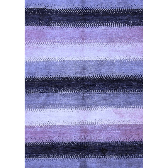 Ahgly Company Machine Washable Indoor Rectangle Abstract Blue Modern Area Rugs, 8' x 10'