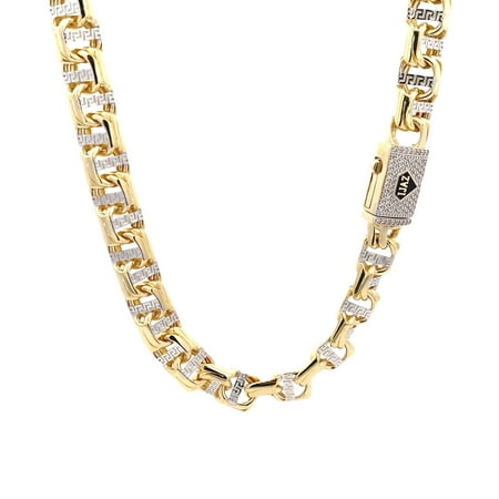 10K Gold Greek Tribal Chino Chain 22” 9.5mm