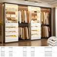 thumbnail image 3 of Homieasy 2-Pack Closet Organizer System: Dual 4-9Ft Adjustable Wardrobe Racks with 8 Wooden Drawers, Double Tower Storage, 8 Hanging Rods & Garment Racks ,Expandable Walk-In Closet Solution,White, 3 of 8