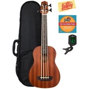 Kala UBASS-WNDR-FS Wanderer Acoustic-Electric U-Bass Ukulele Bundle with Hard Case, Tuner, Austin Bazaar Instructional DVD, and Polishing Cloth