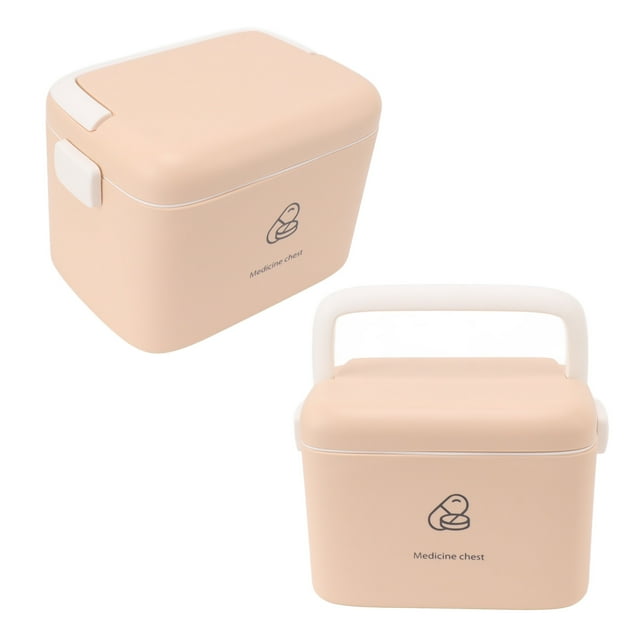 Portable PP First Aid Organizer Case with Removable Tray and Handle, Family Emergency medicines Storage Box and Portable Handle