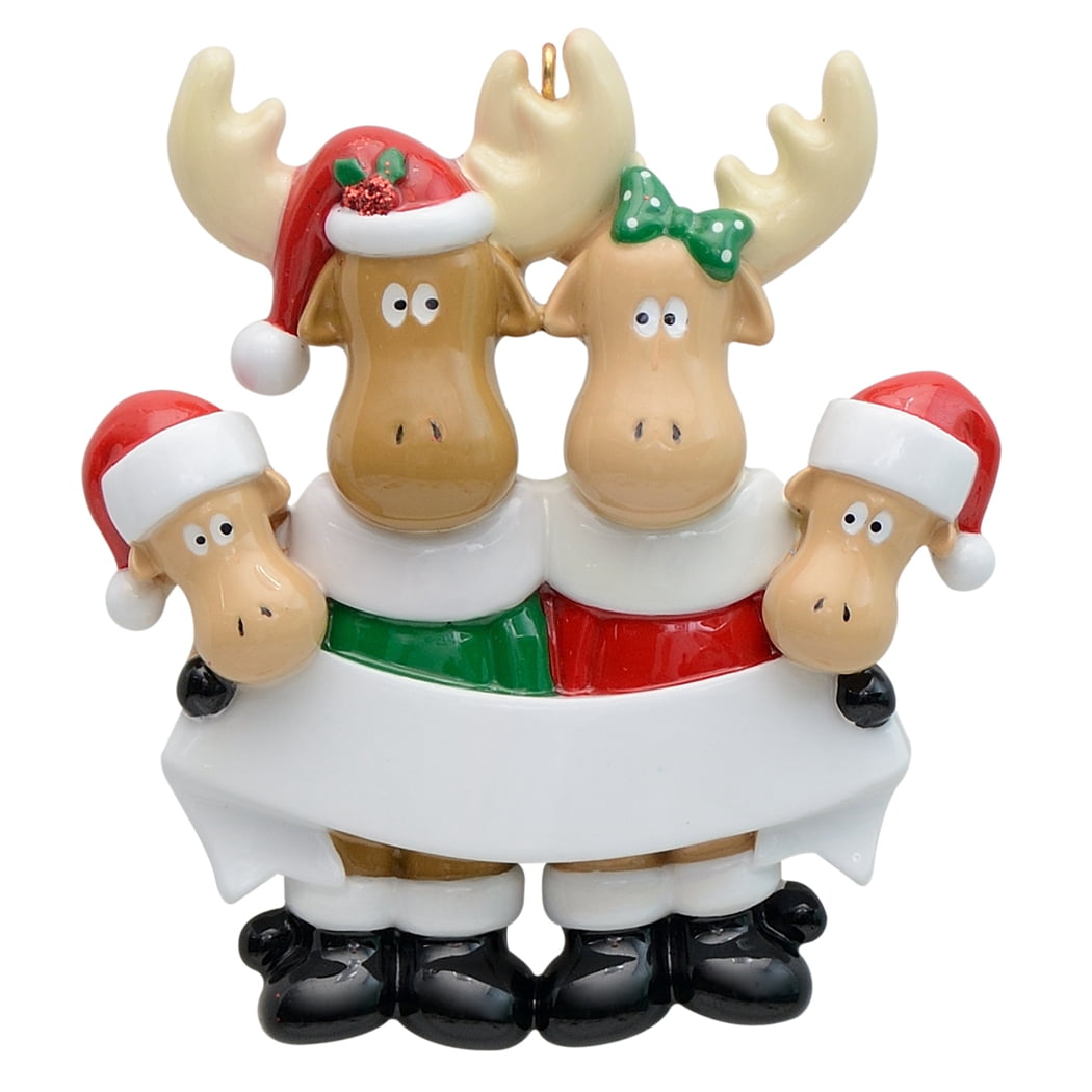 MAXORA Personalized Reindeer Family Sled of 2 3 4 5 Christmas Ornament 