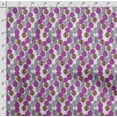 thumbnail image 4 of Soimoi Leaves Printed, Cotton Fleece, Fabric by The Yard Sewing DIY Stretch Fabric 56 Inches Wide, WarmFabric for Hats, Coats, Gloves, Blankets, Purple & White, 4 of 5
