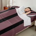 thumbnail image 4 of Castle Fairy Minimalist Thin Vertical Stripe King Sheets 4pcs,Geometric Wide Band Bedding,Pink Black,1 Flat Sheet, 1 Fitted Sheet and 2 Pillowcases, 4 of 7