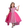 thumbnail image 3 of XBASW Kids Baby Girls Fly Sleeve Princess Dress Toddler Tulle Tutu Dresses Flower Girl Pageant Wedding Party Gown for 4-12 Years, 3 of 9