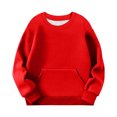 thumbnail image 4 of Lmnyox Chandails à Col Rond pour Enfants avec Poche Manches Longues Décontracté Athlétique Chandail Garçons Filles Hauts, 4 of 7