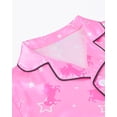 thumbnail image 3 of Kids Girls Pajama Set Silky PJS Button-Down Sleepwear Nightwear Loungewear Clothes Set Gift, 3 of 7
