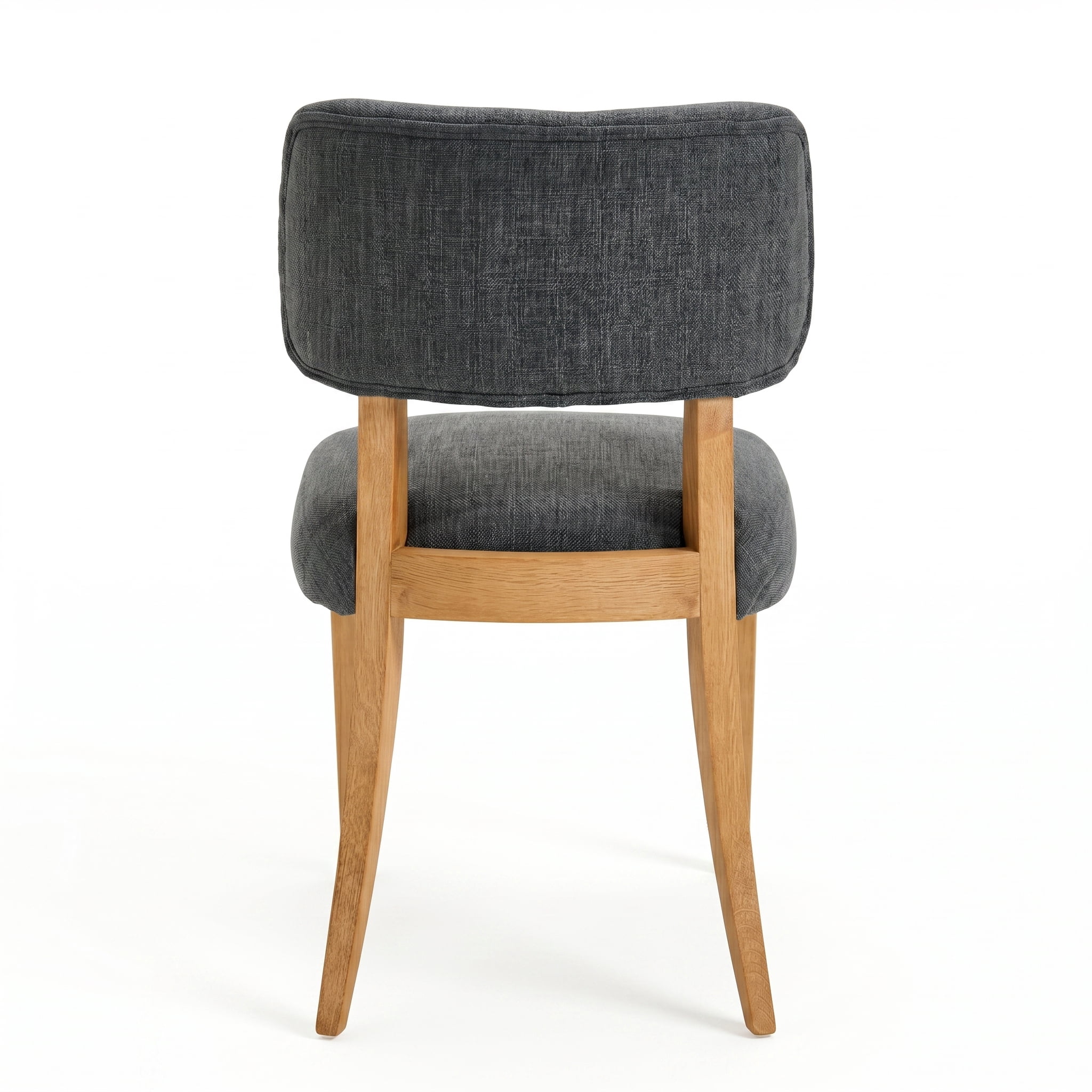 Wooden Dining Chairs Set of 2 with Fabric Upholstered Seat, Modern Farmhouse Dinner Chair for Kitchen and Dining Room, Dark Grey