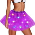 thumbnail image 3 of Riforla Glimmering Sequin LED Light up Half Skirt Tutu with Starry Netting for Adults Sparkling Party Wear Women's Skirts PP2 One Size, 3 of 4