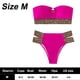 thumbnail image 2 of Traje de baño de bikini bandeau sin tirantes con abertura y anillo en O para mujer, 2 of 7