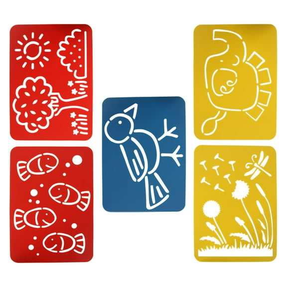 unbranded  5 Pcs Stencil Bun Kids Plastic Painting Drawing Template Hollow Design Stencils