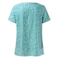 thumbnail image 3 of B91xZ Womens Tunique Tops Col Rond Ample Manches Courtes T-Shirt Extensible Basique Tops, Vert L, 3 of 4