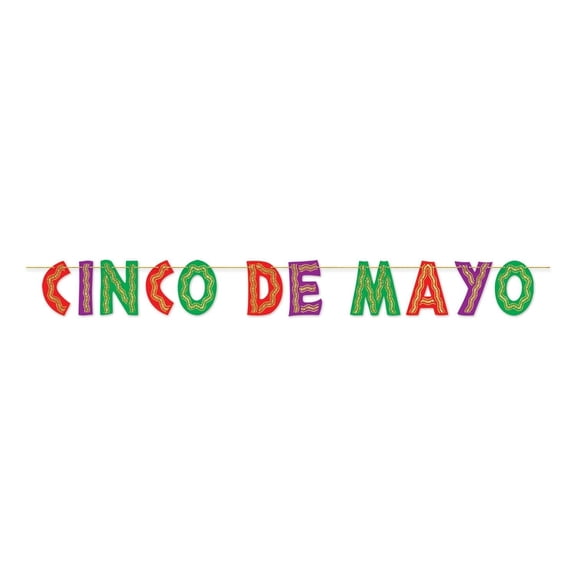 12 Pack Bulk Fiesta Glittered Cinco De Mayo Streamer