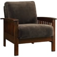 thumbnail image 2 of Weston Home Champion Mission-style Accent Chair, Dark Brown, 2 of 2