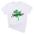 thumbnail image 2 of T-shirts de la Saint-Patrick pour Femmes, Col Rond, Manches Courtes, Imprimé Arbre de Noël, 2 of 4