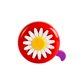 thumbnail image 1 of Greeniant Timbre de bicicleta Alarmante Anillo de bicicleta Forma de flor Timbre decorativo para manillar de bicicleta, rojo y púrpura Ciclismo rojo violeta Greeniant OD000599-09, 1 of 6