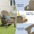 thumbnail image 4 of FOOWIN Chaises Adirondack Pliantes en HDPE, Ensemble de 2, Brun, 4 of 7
