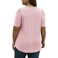 thumbnail image 4 of Womens Plus-Size Tops Summer Short Sleeve V Neck Eyelet Shirts, 4 of 7