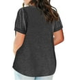 thumbnail image 5 of JURANMO Prime By Hour Maternity Tops for Women Loose Plus Size Short Sleeve Shirts Solid Casual V Neck Cotton Basic Tees Shirt Oversized Pullover Blouses Dark Gray XXXL, 5 of 6