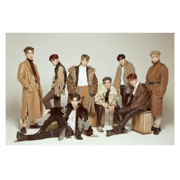 Ateez Group Photo Hongjoong Seonghwa Yunho Yeosang San Mingi Wooyoung Jongho Music Poster K-Pop Home Decor For Living Room Aesthetic Kpop Male Boys Group Boy Band
