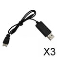 thumbnail image 1 of 3x Cable de Carga de Batería USB 3,7 V Aesorios para Drones RC Piezas de Repuesto Longitud 58cm Reemplazo Salida de 500MA con Luz Indicadora 3 piezas, 1 of 8