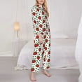 thumbnail image 3 of Pofeuu Strawberry Print Womens Pajamas Set Long Sleeve Sleepwear Button Down Nightwear Soft Pj Lounge Sets Button Down Pajamas Women-XX-Large, 3 of 7