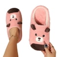 thumbnail image 5 of Women's House Indoor Slippers Fashion Winter Closed Toe Open Back Flat Slippers with Cute Bear Face Decor Warm Lining Non-Slip Cushioned Slides Indoor Footwear for Women Teen Girls Bedroom Dorm, 5 of 8