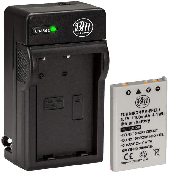 BM Premium EN-EL5 Battery and Battery Charger for Nikon Coolpix P80, P90, P100, P500, P510, P520, P530 Digital Cameras