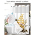 thumbnail image 4 of No Hook Shower Curtain with Snap in Liner,Summer Yellow Cute Dwarf Bee on White Waterproof Bath Curtain Double Layers with See Through Top Window,Flower Leaves Hotel Shower Curtains 72x72in, 4 of 9