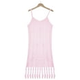 thumbnail image 5 of Besolor Women's Swimsuit Crochet Cover Up V Neck Knit Hollow out Bathing Suit Swimwear Sleeveless Tassel Beach Dress, 5 of 7