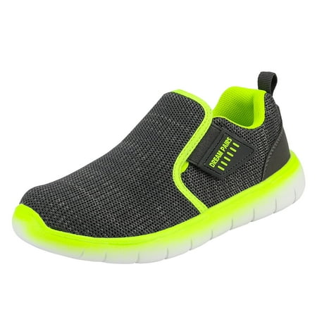 

DREAM PAIRS Kids Athletic Sneakers Little & Big Boys Girls Running Shoes Lightweight Sport Grey/Neon Size 6 Big Kid