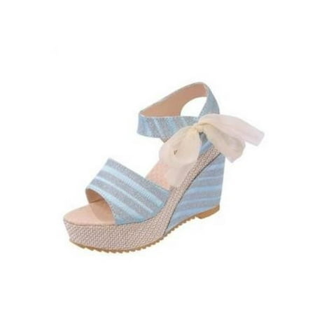 - Meigar Women Peep Toe Sandals High Wedge Heels Strappy Pumps Platform Sexy Party Shoes