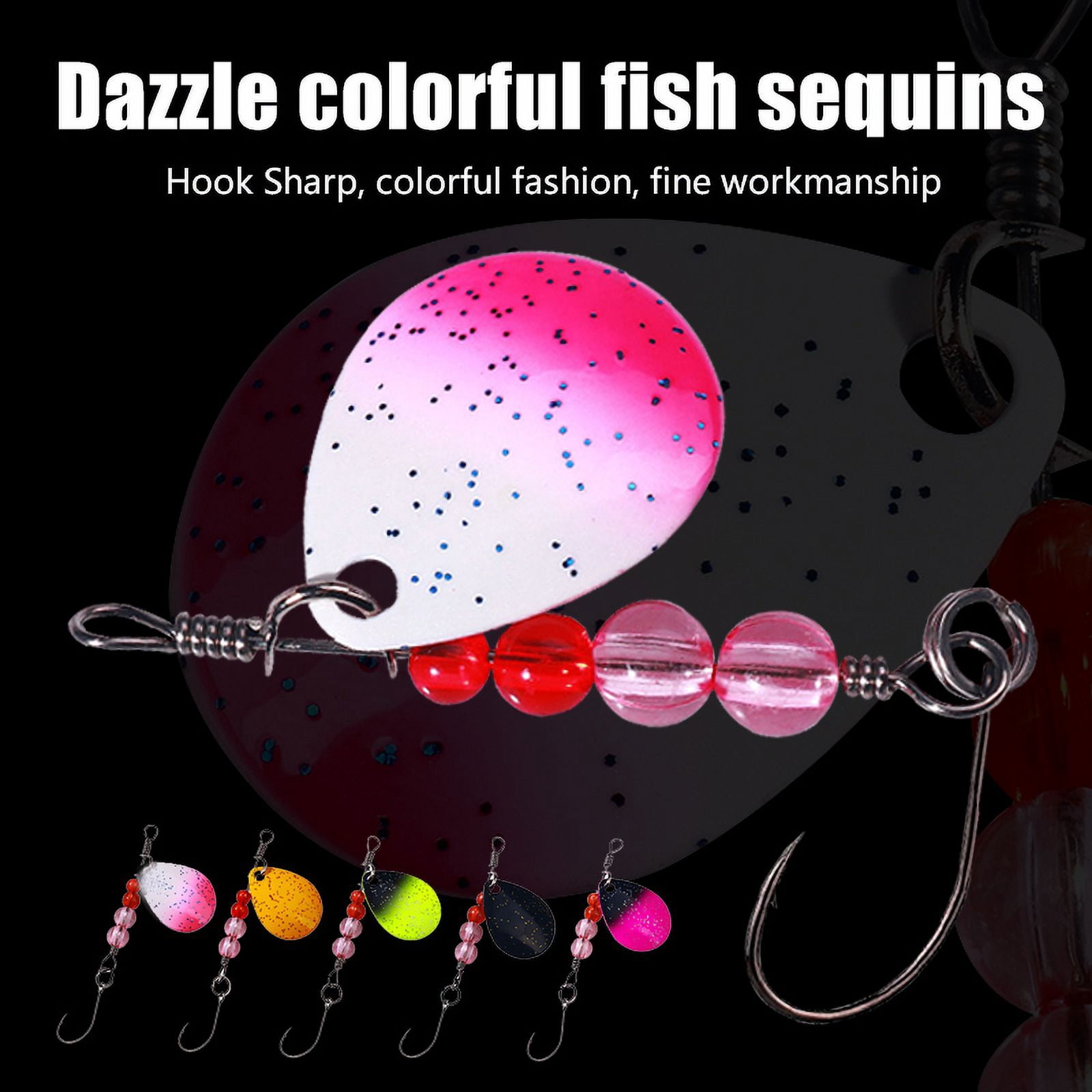 Fishing Lures Spinnerbaits, HENGJIA 15PCS Fishing Lure,Trout Bass Spinner Lures with Sharp Hook for Freshwater Fishing, 2.6in/0.08oz