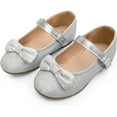 thumbnail image 3 of Kushyshoo Girl's Silver Glitter Ballet Flats Soft Mary Jane Dress Party Shoes Non-Slip 10M, 3 of 7