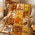 thumbnail image 5 of Thanksgiving Harvest Flannel Blanket 39.37inx29.53in, Pumpkin Turkey Car Design Lightweight Throw for Bedroom Sofa, 5 of 6