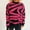Hot Pink, variant on Uaswgudfs Women's Autumn/Winter High Neck Sweater: Abstract Pattern & Thick Knit, Relaxed Fit Long Sleeve