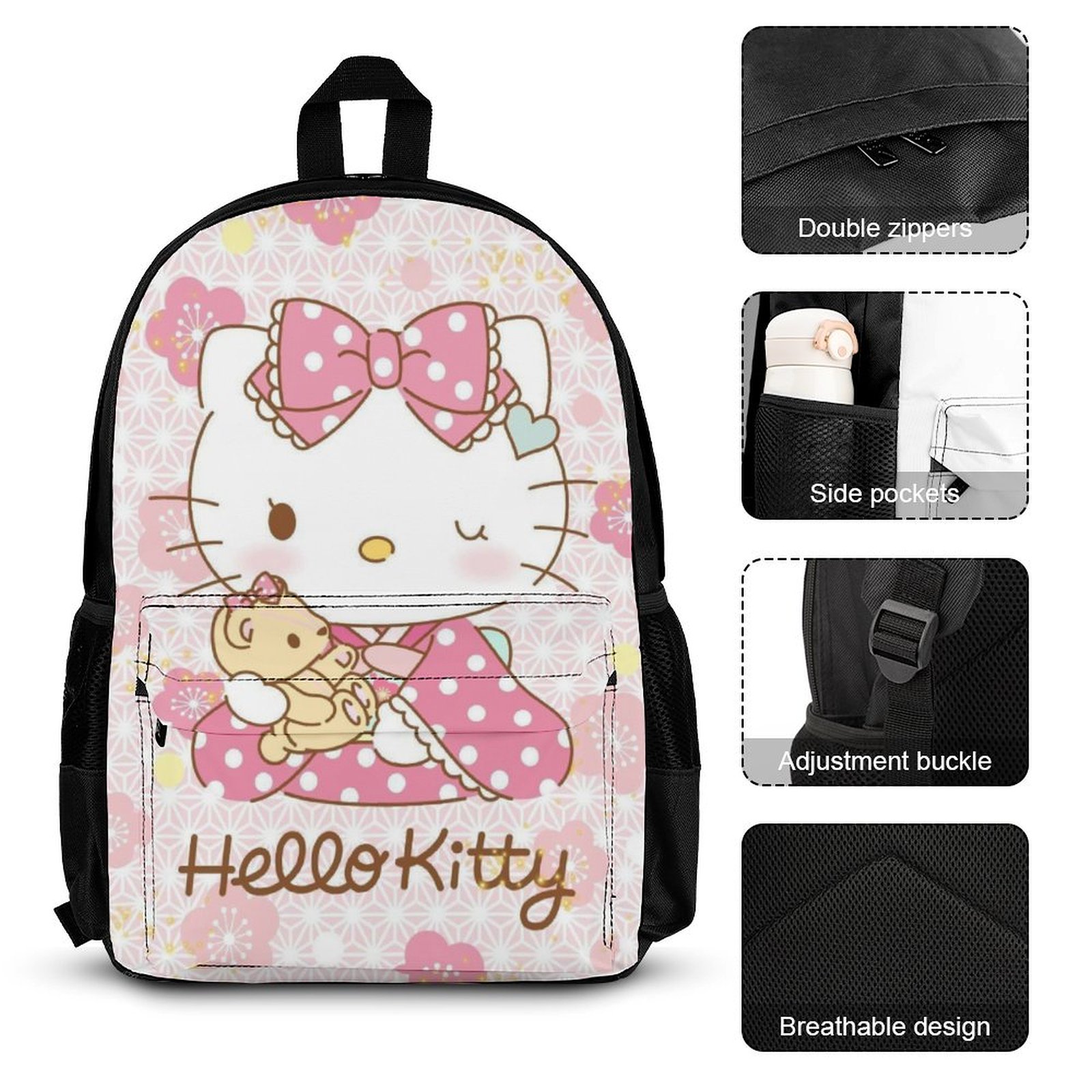 Hello Kitty 3 piece Backpack Gift Set with Box NIB Hello Kitty 3 Piece Backpack Set With Lunch Box And  main image 3