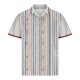 thumbnail image 3 of Blusa y camisa de manga corta con cuello vuelto para hombre, informal, de color liso, a rayas, con botones y estampado, blusa para hombre, 3 of 4