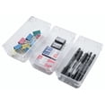 thumbnail image 1 of Basicwise Clear Plastic Set of 3 Drawer Organizers, 1 of 1