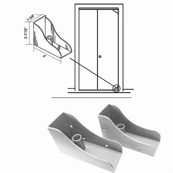 Closet Door Savers Bi-Fold Closet Door Pivot Pin Repair Kit - White