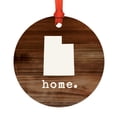 thumbnail image 1 of US State Round Metal Christmas Ornament, Rustic Wood Print, Utah, Includes Ribbon and Gift Bag, 1 of 2