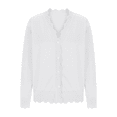 thumbnail image 2 of White cardigans for women Open Front Cardigan Lightweight Sweater Button Down Long Sleeve Casual Knit Tops for Women, 2 of 6